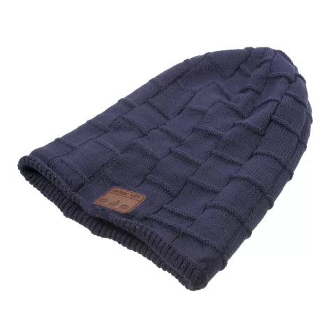 Bluetooth muziekmuts knitted blauw music hat