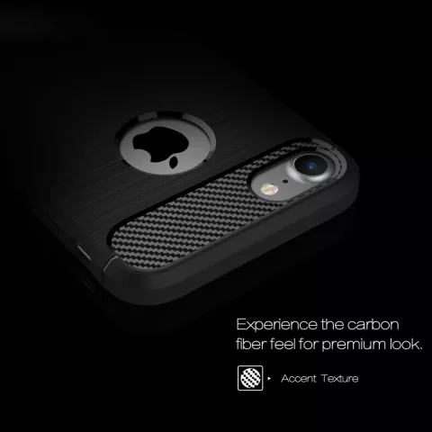 Zwart Carbon Armor iPhone 7 8 TPU hoesje