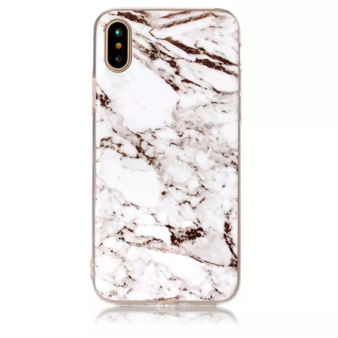 Marmeren TPU hoesje iPhone X XS Witte marble case cover