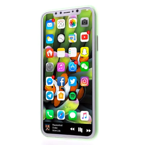 Groen hoesje iPhone X XS doorzichtig TPU case