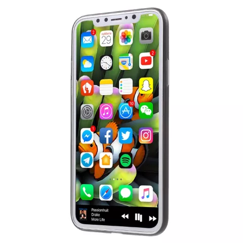 Zwart hoesje iPhone X XS TPU case doorzichtig