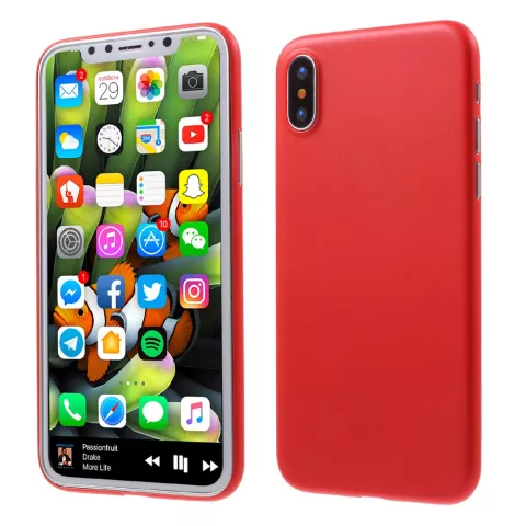 Rood iPhone X XS hoesje red doorzichtig TPU case