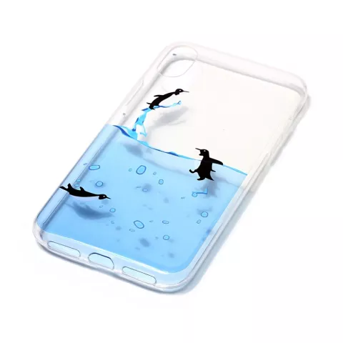 Doorzichtige TPU hoesje pinguin water iPhone X XS case