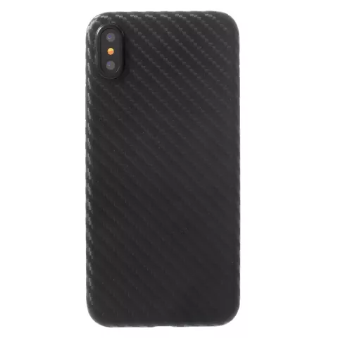 Zwart carbon iPhone X XS hoesje case cover