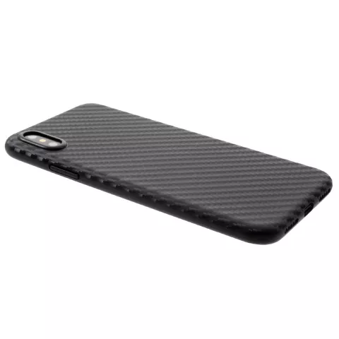 Zwart carbon iPhone X XS hoesje case cover