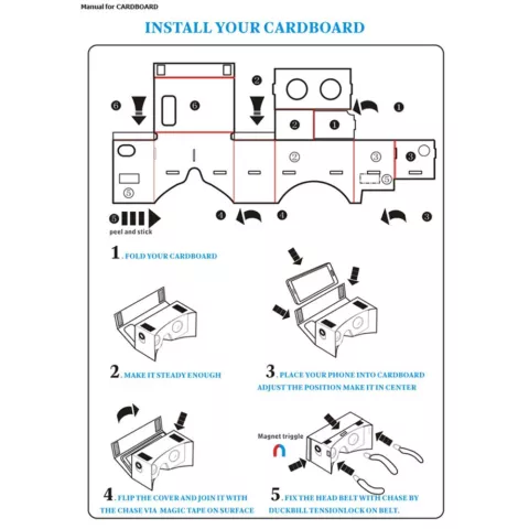 Universele Cardboard VR glasses - NFC bril - Hoofdband - DIY