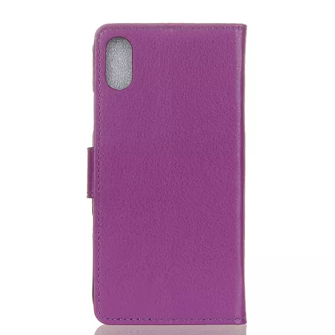 Paars wallet iPhone X XS portemonnee case lederen hoesje - Bookcase