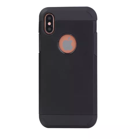 Shockproof hoesje iPhone X XS case bescherming zwart stevig TPU