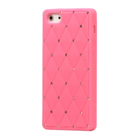 Roze diamonds juwelen hoesje iPhone 5 5s SE 2016 case cover bling