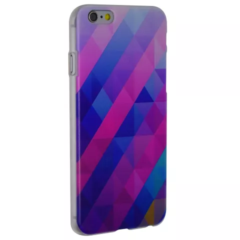 Blauw paarse driehoek geschikt voor iPhone 6 Plus 6s Plus hardcase hoesje cover