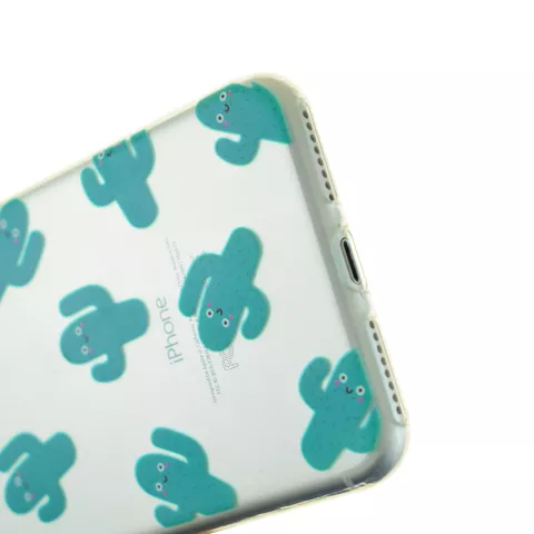 Doorzichtig cactus TPU hoesje geschikt voor iPhone 7 Plus 8 Plus case cover