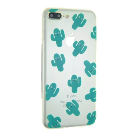 Doorzichtig cactus TPU hoesje geschikt voor iPhone 7 Plus 8 Plus case cover