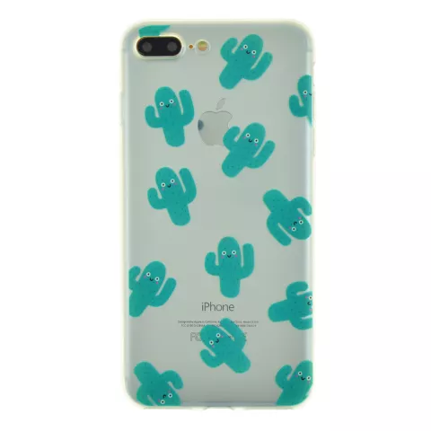 Doorzichtig cactus TPU hoesje geschikt voor iPhone 7 Plus 8 Plus case cover