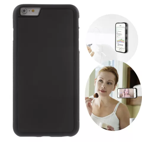 Anti-Gravity case hands-free selfie cover zwart iPhone 6 6s hoes nano coating