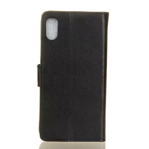 Wallet zwart geschikt voor iPhone X XS portemonnee hoes lederen black - Bookcase
