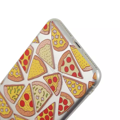 Transparant Pizza hoesje iPhone 7 Plus 8 Plus case cover doorzichtig