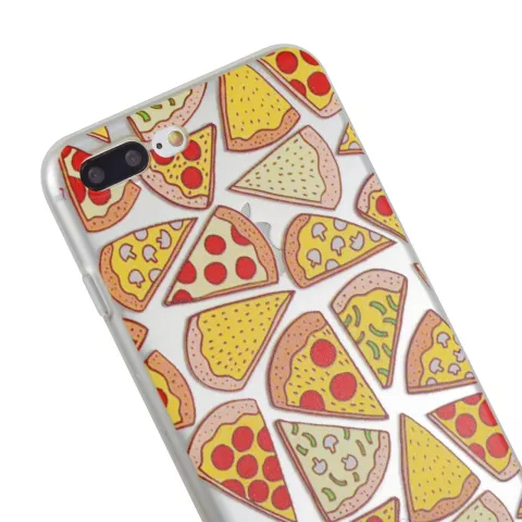 Transparant Pizza hoesje iPhone 7 Plus 8 Plus case cover doorzichtig