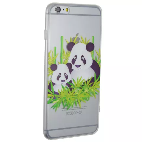 Doorzichtig Panda bamboe iPhone 6 Plus 6s Plus hoesje case cover