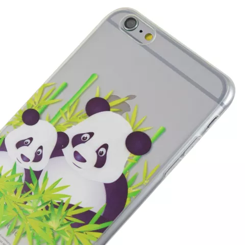 Doorzichtig Panda bamboe iPhone 6 Plus 6s Plus hoesje case cover