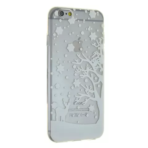 Wit winter kerst silicone iPhone 6 6s hoesje case cover