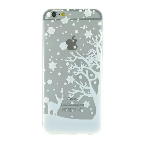 Wit winter kerst silicone iPhone 6 Plus 6s Plus hoesje case cover