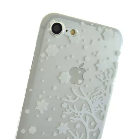 Wit sneeuw winter kerst silicone iPhone 7 8 SE 2020 SE 2022 hoesje case cover