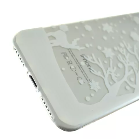 Wit sneeuw winter kerst silicone iPhone 7 8 SE 2020 SE 2022 hoesje case cover