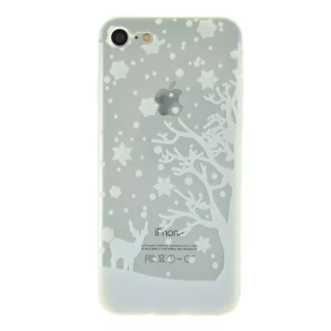 Wit sneeuw winter kerst silicone iPhone 7 8 SE 2020 SE 2022 hoesje case cover