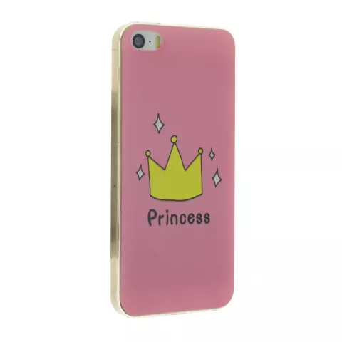 Roze Amsterdam Princess iPhone 5 5s SE 2016 TPU hoesje case kroontje cover