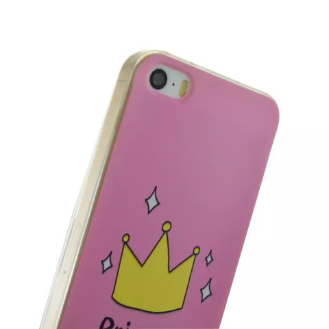 Roze Amsterdam Princess iPhone 5 5s SE 2016 TPU hoesje case kroontje cover