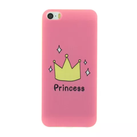 Roze Amsterdam Princess iPhone 5 5s SE 2016 TPU hoesje case kroontje cover