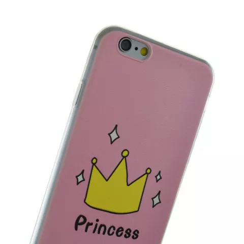 Roze Amsterdam Princess iPhone 6 6s hoesje case kroontje cover