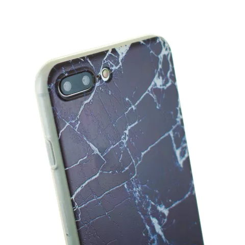 Zwart marmer TPU hoesje iPhone 7 Plus 8 Plus marble cover