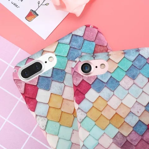 Gekleurde schubben hardcase geschikt voor iPhone X XS hoesje cover