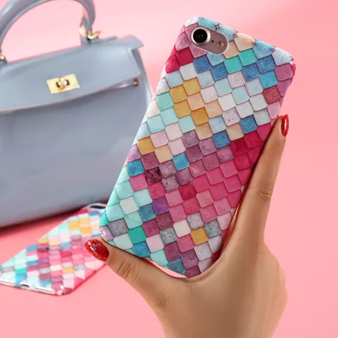 Gekleurde schubben hardcase geschikt voor iPhone X XS hoesje cover