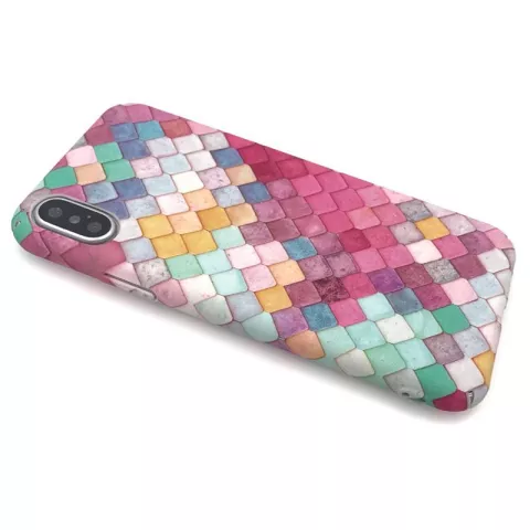 Gekleurde schubben hardcase geschikt voor iPhone X XS hoesje cover