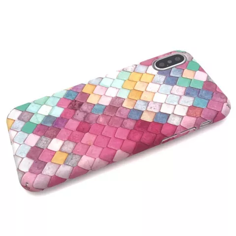 Gekleurde schubben hardcase geschikt voor iPhone X XS hoesje cover