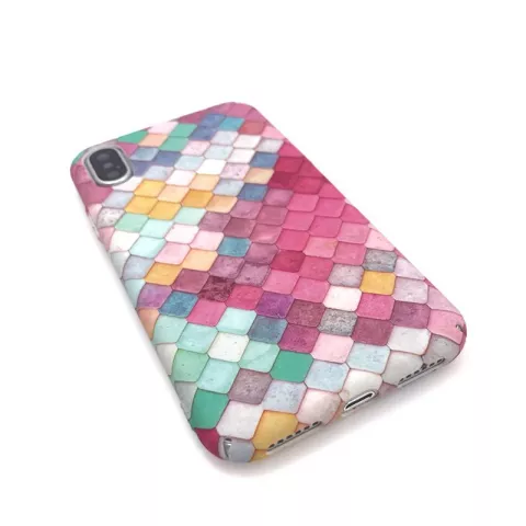 Gekleurde schubben hardcase geschikt voor iPhone X XS hoesje cover