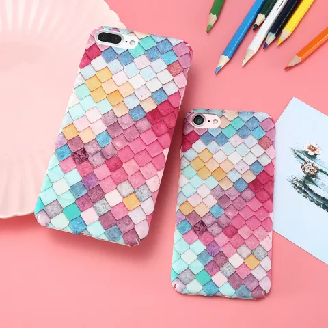 Gekleurde schubben hardcase geschikt voor iPhone X XS hoesje cover