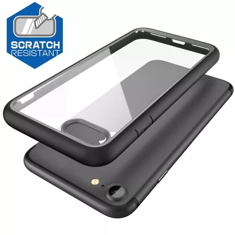 Stevige beschermhoes doorzichtig zwart iPhone 7 8 SE 2020 SE 2022 case