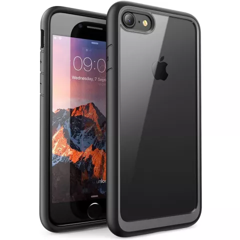 Stevige beschermhoes doorzichtig zwart iPhone 7 8 SE 2020 SE 2022 case