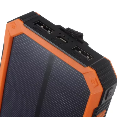 Zon oplaadbare oranje zwarte powerbank 10000 mAh outdoor accu solar
