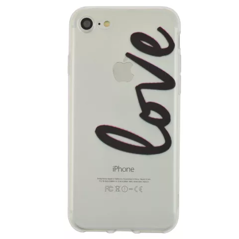 Love hoesje iPhone 7 8 SE 2020 SE 2022 cover sierlijk transparant TPU case