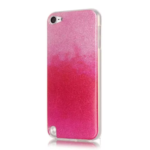 Ombre roze glitter hoesje iPod Touch 5 6 7 TPU case