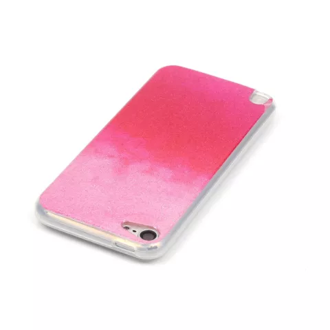 Ombre roze glitter hoesje iPod Touch 5 6 7 TPU case