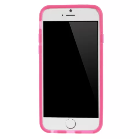 Roze transparante bumper hoesje iPhone 6 6s bescherming case