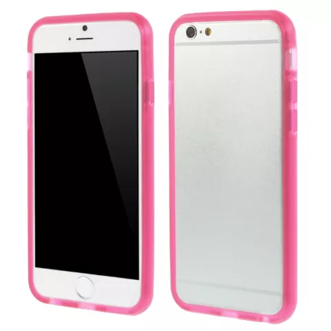 Roze transparante bumper hoesje geschikt voor iPhone 6 6s bescherming case