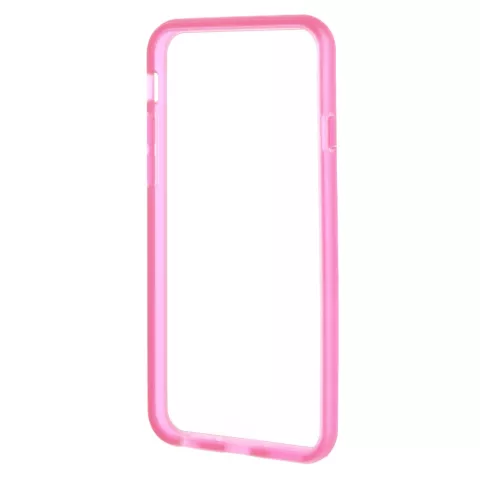 Roze transparante bumper hoesje iPhone 6 6s bescherming case