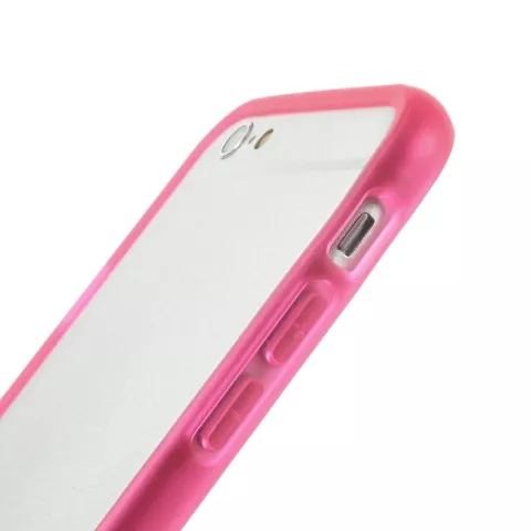 Roze transparante bumper hoesje iPhone 6 6s bescherming case