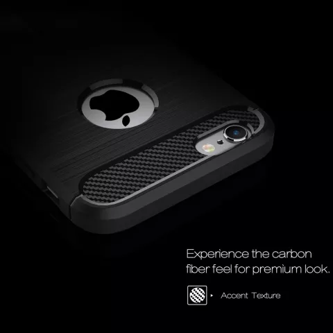 Zwart Carbon Armor iPhone 6 Plus 6s Plus TPU hoesje